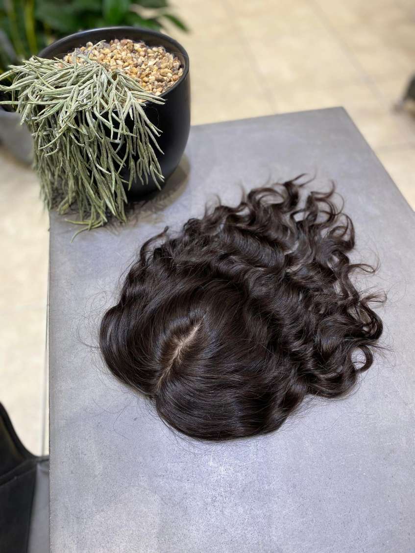Amy Silk Base 12" (Wavy / Curly) | 100% Remy Hair Topper
