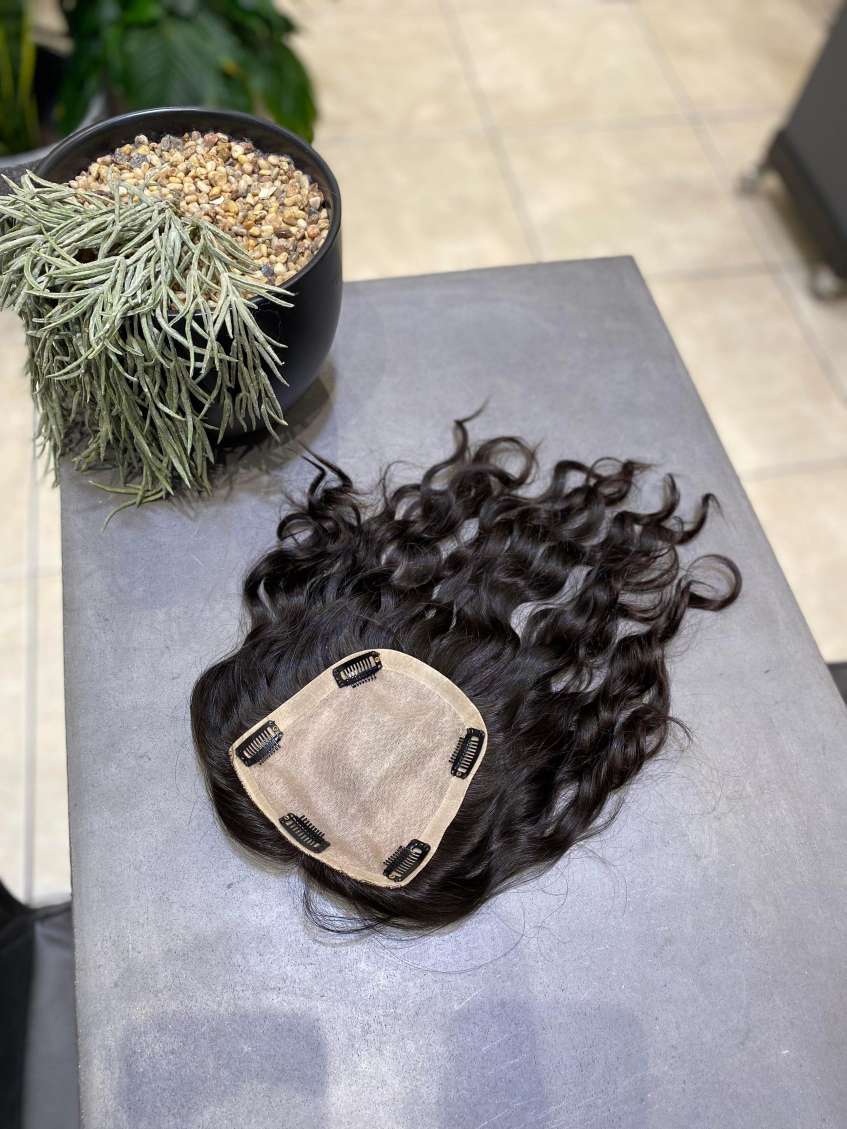 Amy Silk Base 12" (Wavy / Curly) | 100% Remy Hair Topper
