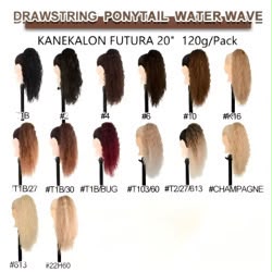 Water Wave Drawstring Ponytail 20"