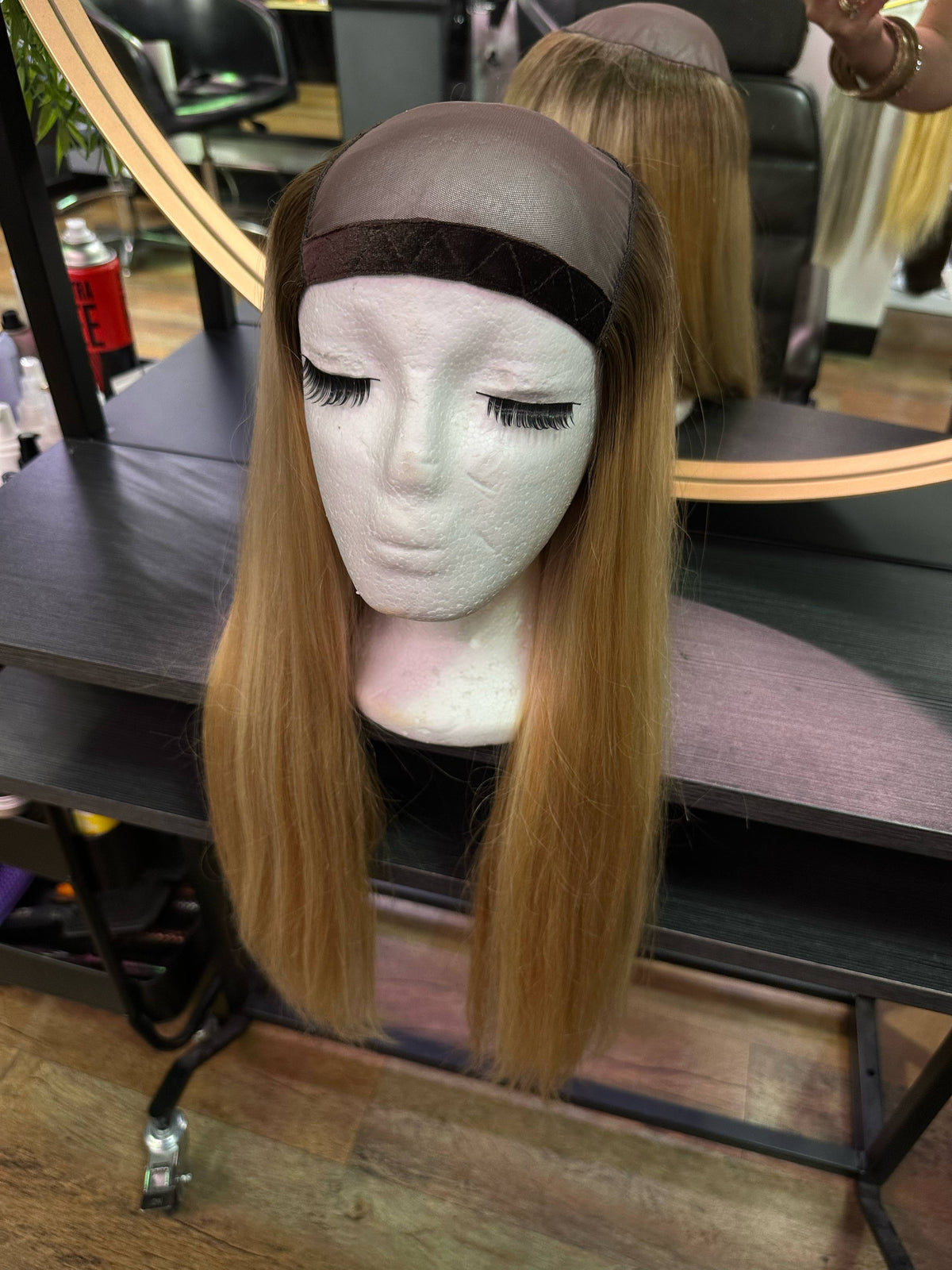 Cap Wig - 20" Natural/Golden Blonde – 100% Remy human hair topper | Salon Gold Hair – image 12