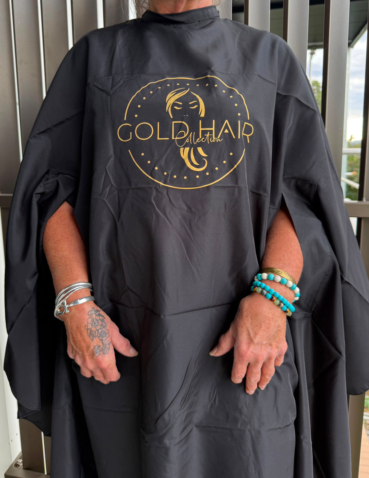 Gold Hair Collection Button-Up Cape with Hand Slits | Salon Gold Hair