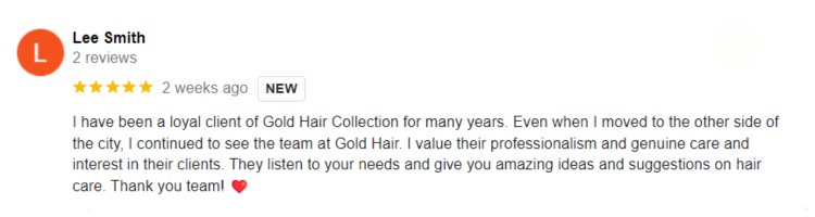 Gold Hair Collection Google Reviews
