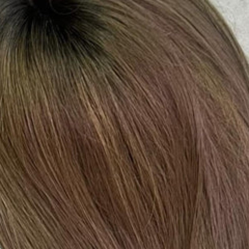 Mila human hair scrunchie in ash brown – 100% human hair | Salon Gold Hair