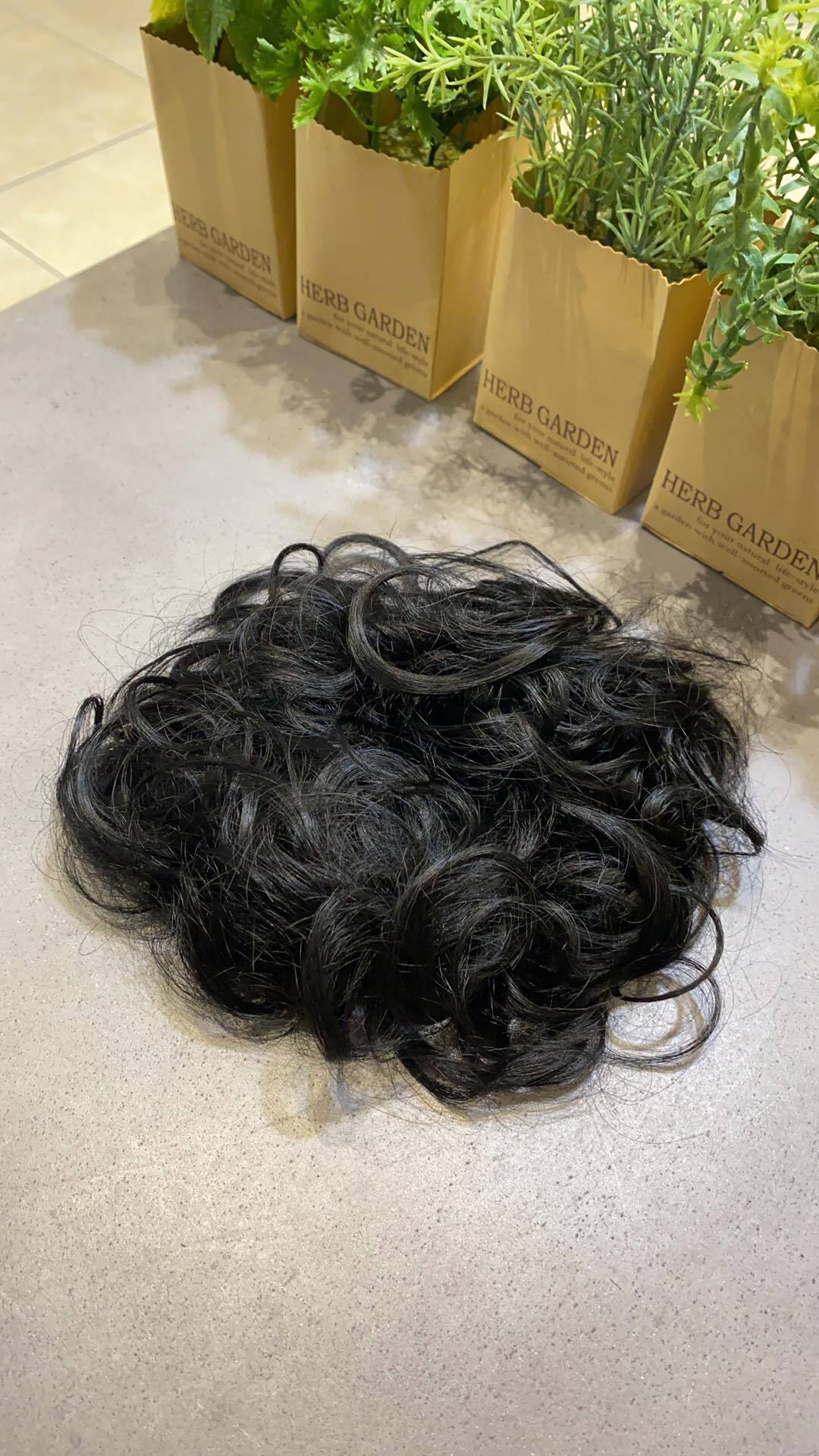 Rosa human hair scrunchie in black – 100% human hair | Salon Gold Hair